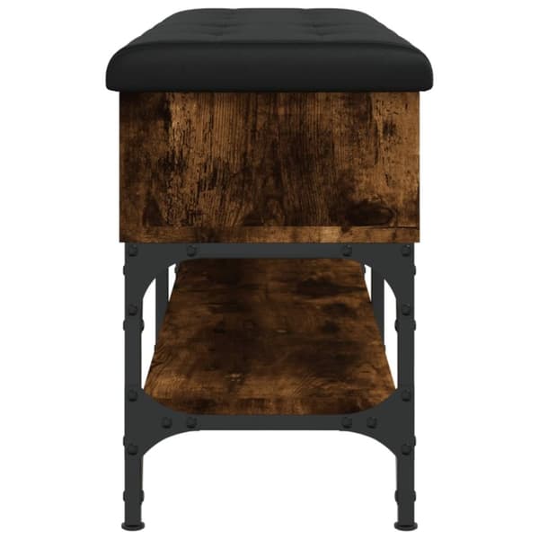 vidaXL skobænk 102x32x45 cm konstrueret træ røget egetræsfarve