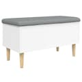 Miniatyrbillede 7 af 10: vidaXL opbevaringsbænk 82x42x46 cm konstrueret træ hvid