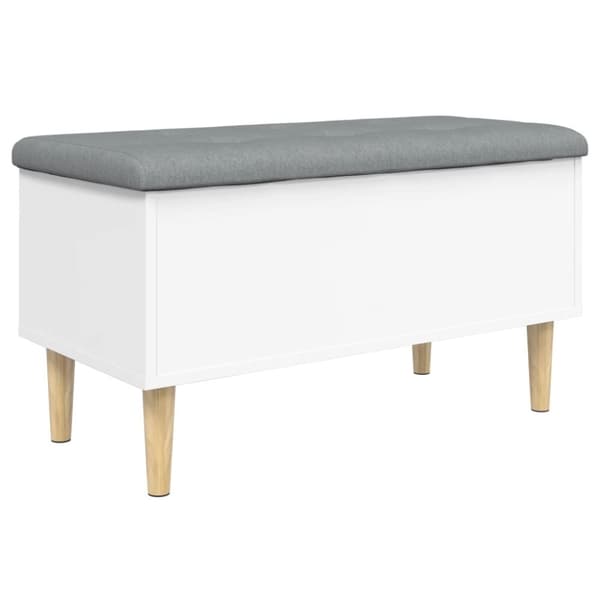 vidaXL opbevaringsbænk 82x42x46 cm konstrueret træ hvid