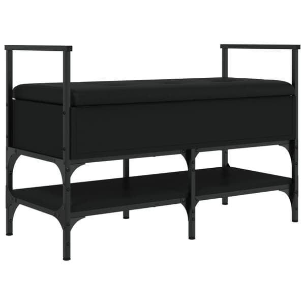 vidaXL Skobänk svart 85,5x42x57,5 cm konstruerat trä