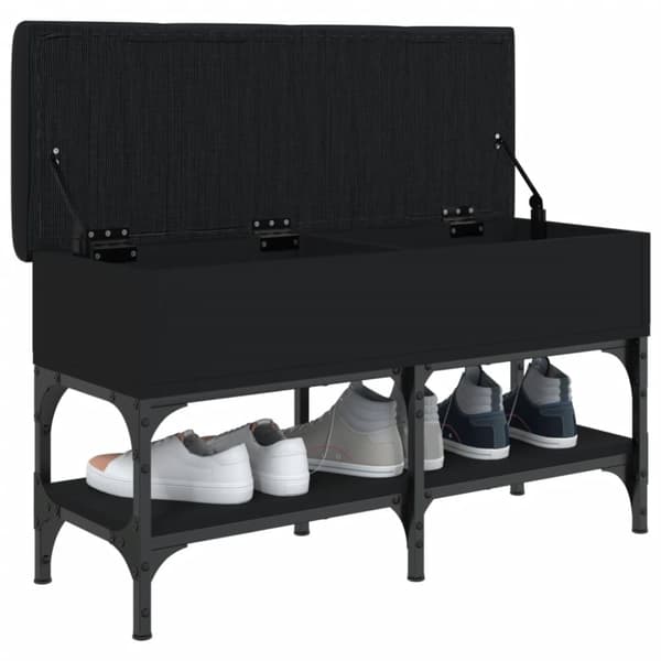 vidaXL skobænk 82x32x45 cm konstrueret træ sort