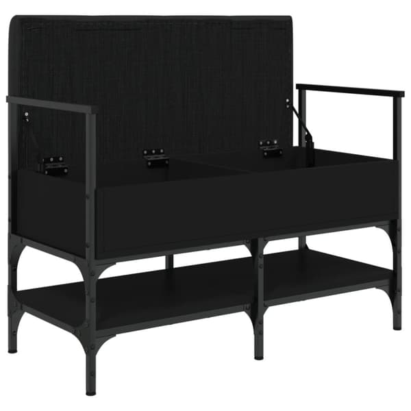 vidaXL skobænk 85,5x42x57,5 cm konstrueret træ sort