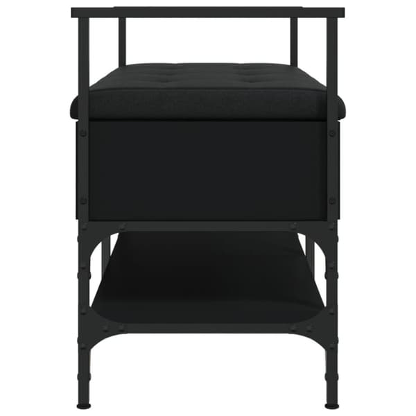 vidaXL skobænk 85,5x42x57,5 cm konstrueret træ sort