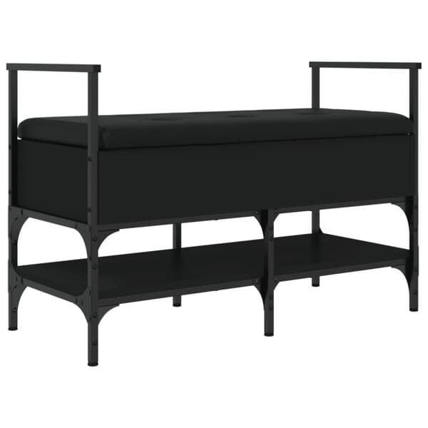vidaXL skobænk 85,5x42x57,5 cm konstrueret træ sort