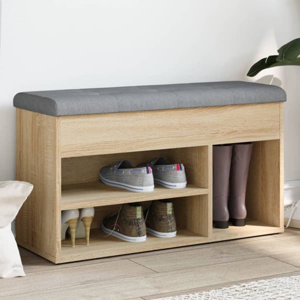 vidaXL skobænk 82x32x45,5 cm konstrueret træ sonoma-eg
