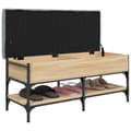 Miniatyrbillede 3 af 11: vidaXL skobænk 102x42x45 cm konstrueret træ sonoma-eg