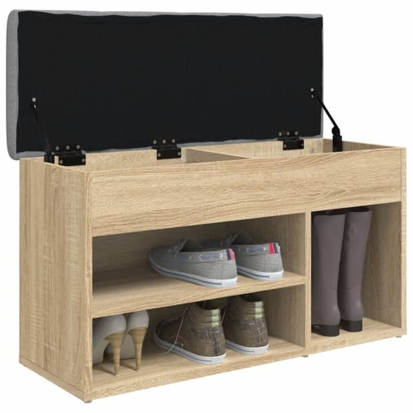 vidaXL Skobänk sonoma-ek 82x32x45,5 cm konstruerat trä