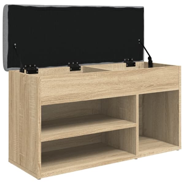 vidaXL Skobänk sonoma-ek 82x32x45,5 cm konstruerat trä