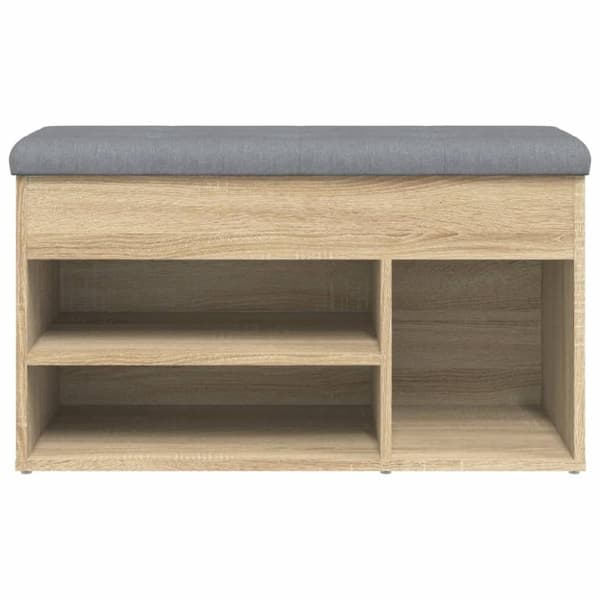 vidaXL Skobänk sonoma-ek 82x32x45,5 cm konstruerat trä