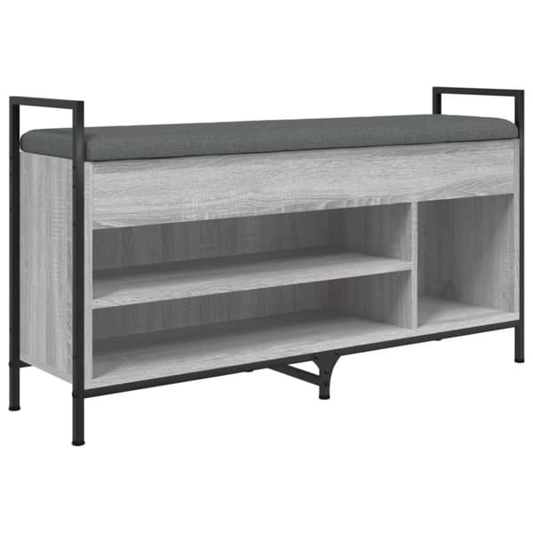 vidaXL Skobänk grå sonoma 105,5x32x57,5 cm konstruerat trä