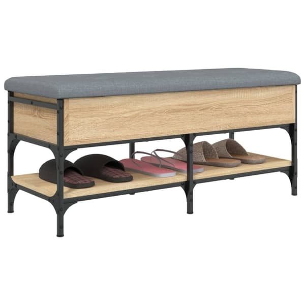 vidaXL Skobänk sonoma-ek 102x42x45 cm konstruerat trä