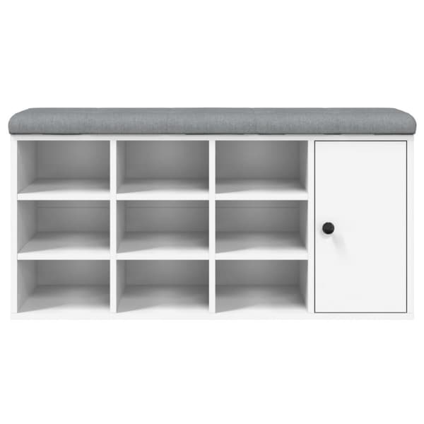 vidaXL skobænk 102x32x50 cm konstrueret træ hvid