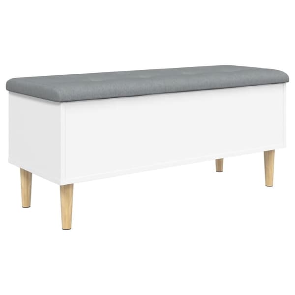 vidaXL Säilytyspenkki valkoinen 102x42x46 cm tekninen puu
