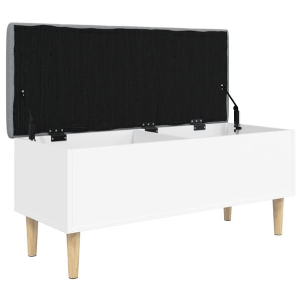 vidaXL Säilytyspenkki valkoinen 102x42x46 cm tekninen puu