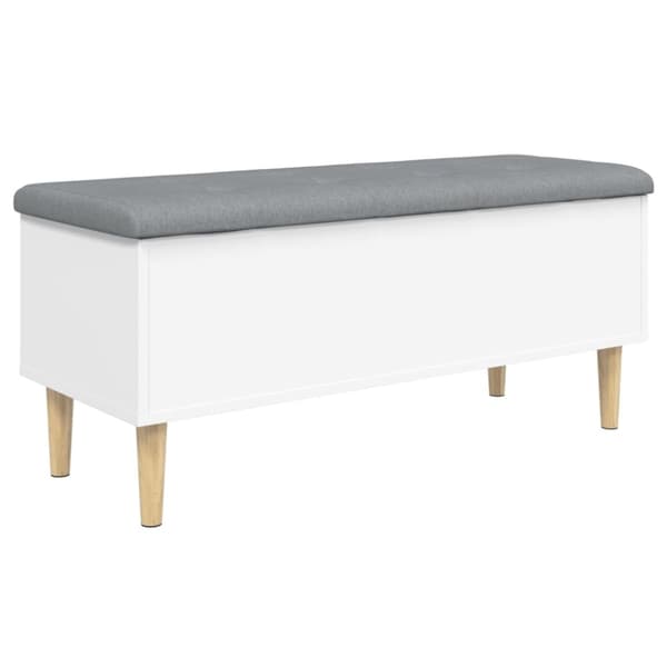 vidaXL Säilytyspenkki valkoinen 102x42x46 cm tekninen puu