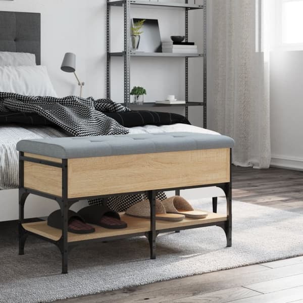 vidaXL skobænk 82x42x45 cm konstrueret træ sonoma-eg