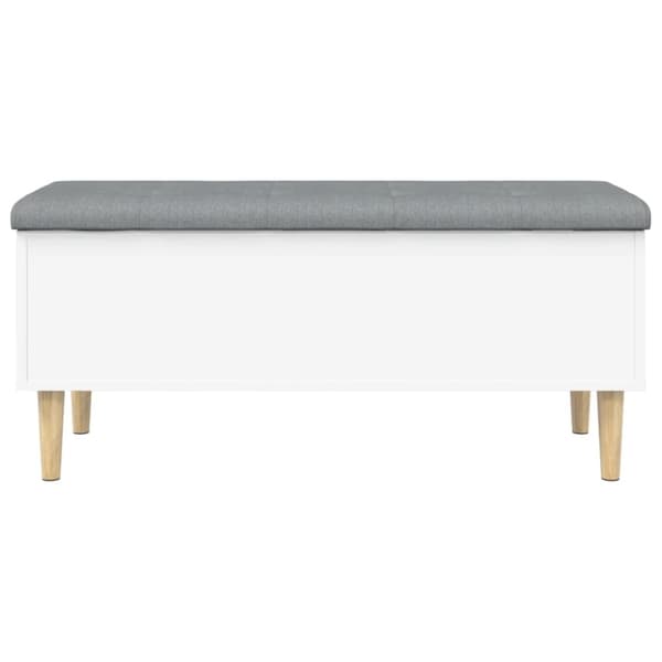 vidaXL Oppbevaringsbenk hvit 102x42x46 cm konstruert tre