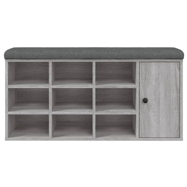 vidaXL skobænk 102x32x50 cm konstrueret træ grå sonoma-eg