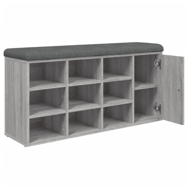 vidaXL skobænk 102x32x50 cm konstrueret træ grå sonoma-eg