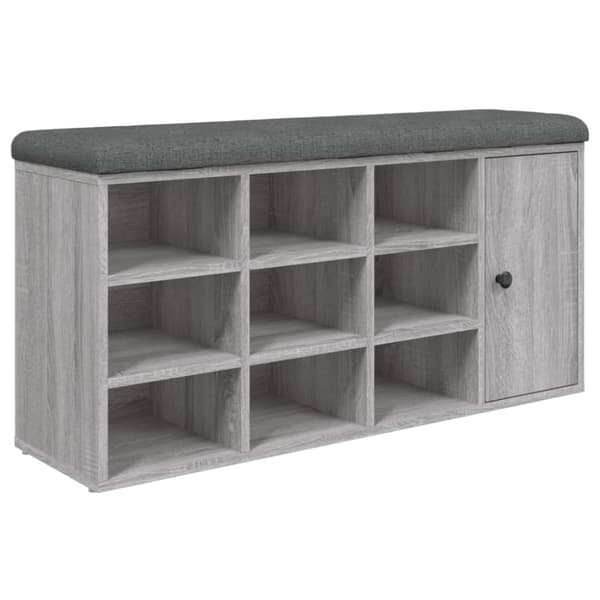 vidaXL skobænk 102x32x50 cm konstrueret træ grå sonoma-eg