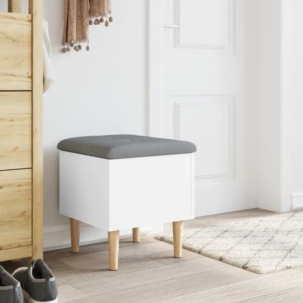 vidaXL Oppbevaringsbenk hvit 42x42x46 cm konstruert tre