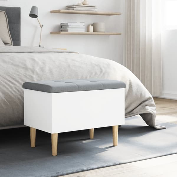 vidaXL opbevaringsbænk 62x42x46 cm konstrueret træ hvid