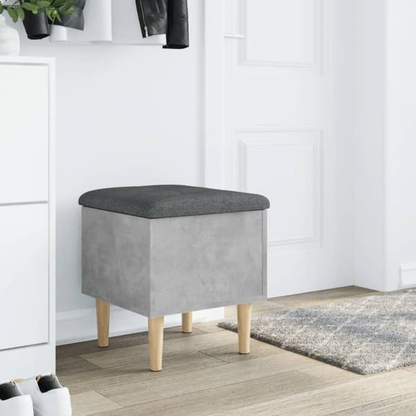 vidaXL skobænk 42x42x46 cm konstrueret træ betongrå