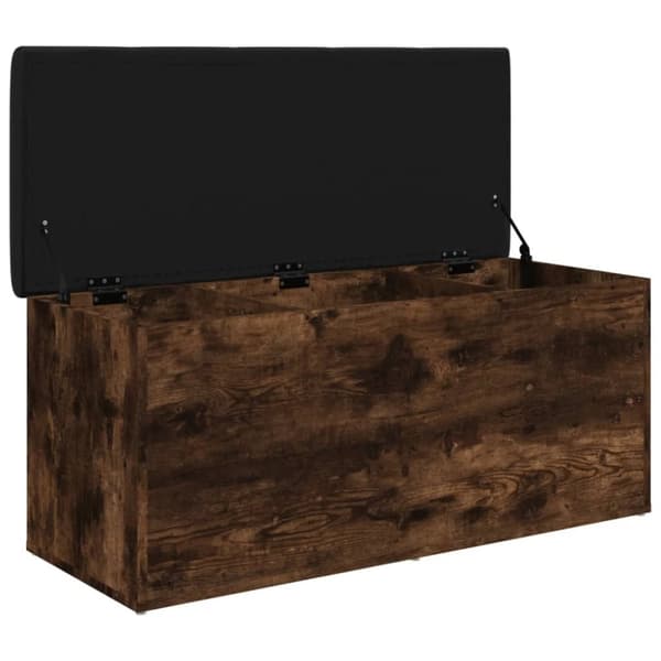 vidaXL Förvaringsbänk rökfärgad ek 102x42x45 cm konstruerat trä
