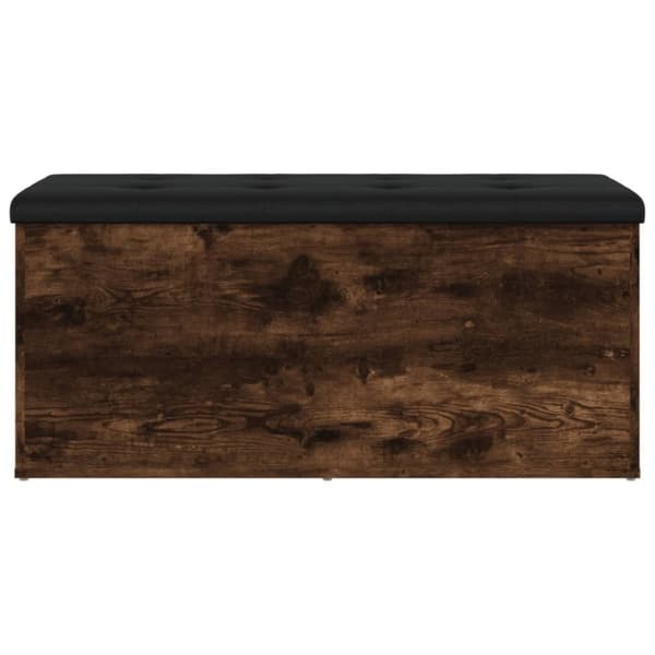 vidaXL Förvaringsbänk rökfärgad ek 102x42x45 cm konstruerat trä