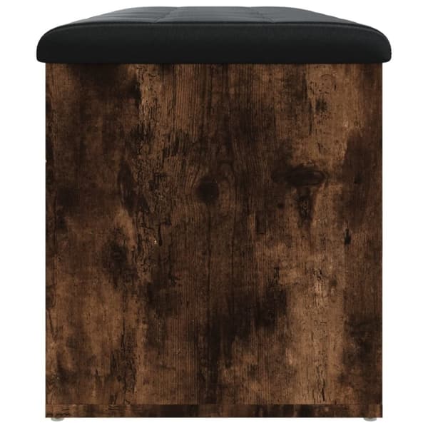 vidaXL Förvaringsbänk rökfärgad ek 102x42x45 cm konstruerat trä