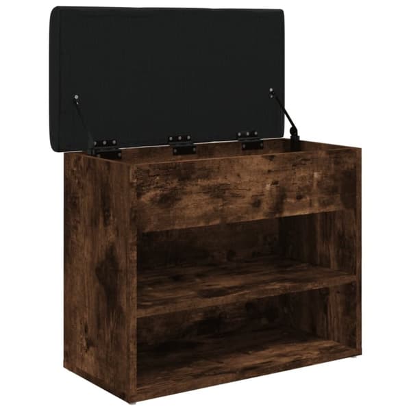 vidaXL Skobänk rökfärgad ek 62x32x50 cm konstruerat trä