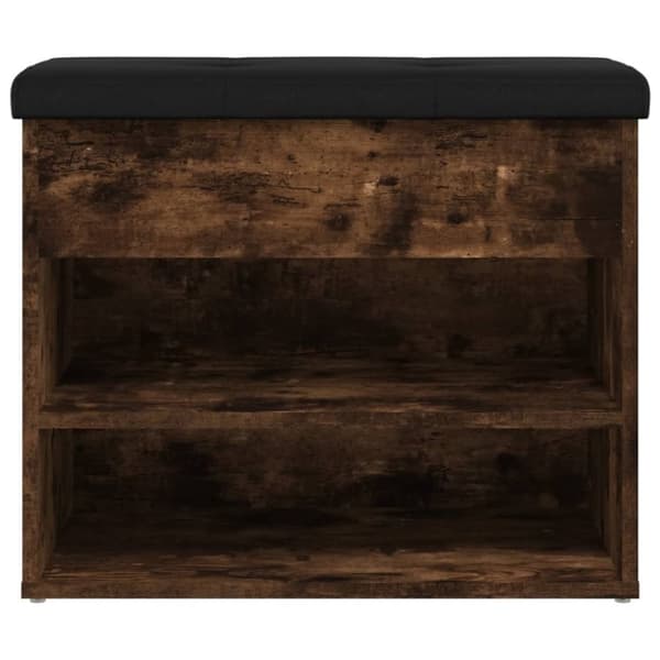 vidaXL Skobänk rökfärgad ek 62x32x50 cm konstruerat trä