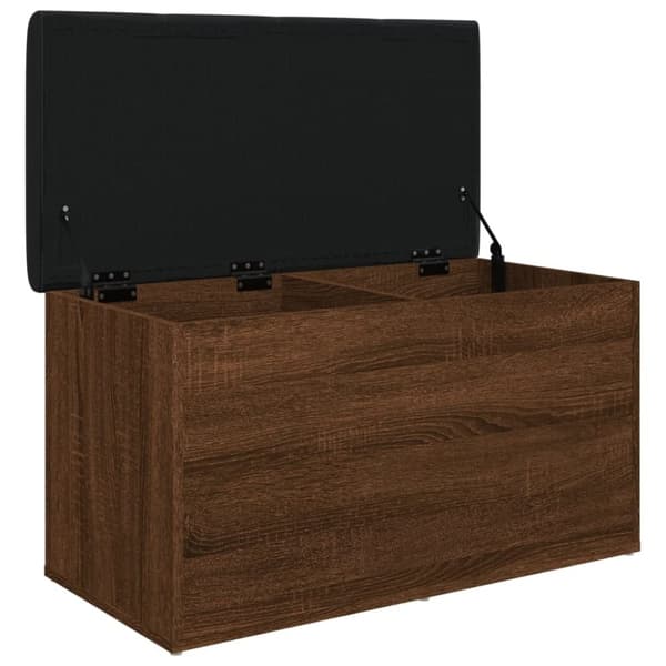 vidaXL Förvaringsbänk brun ek 82x42x45 cm konstruerat trä