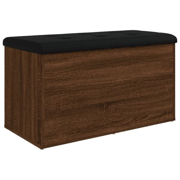 vidaXL Förvaringsbänk brun ek 82x42x45 cm konstruerat trä