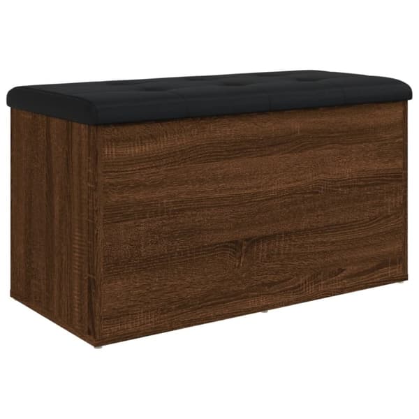 vidaXL Förvaringsbänk brun ek 82x42x45 cm konstruerat trä