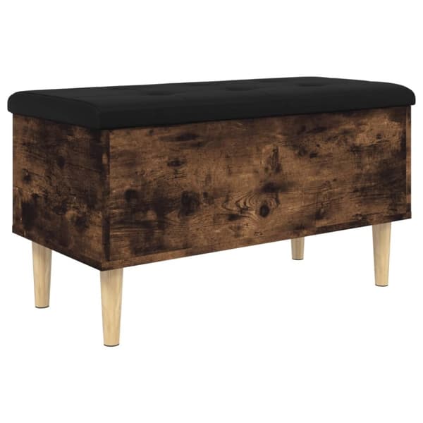 vidaXL skobænk 82x42x46 cm konstrueret træ røget egetræsfarve