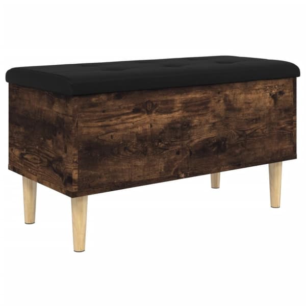 vidaXL skobænk 82x42x46 cm konstrueret træ røget egetræsfarve