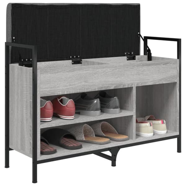 vidaXL Skobänk grå sonoma 85,5x32x57,5 cm konstruerat trä