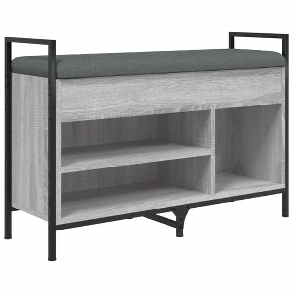 vidaXL Skobänk grå sonoma 85,5x32x57,5 cm konstruerat trä