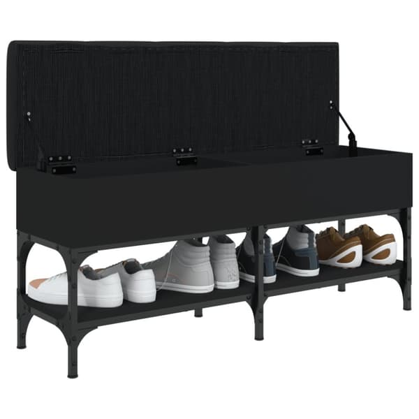 vidaXL skobænk 102x32x45 cm konstrueret træ sort
