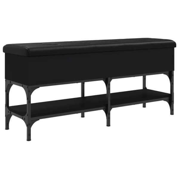 vidaXL skobænk 102x32x45 cm konstrueret træ sort