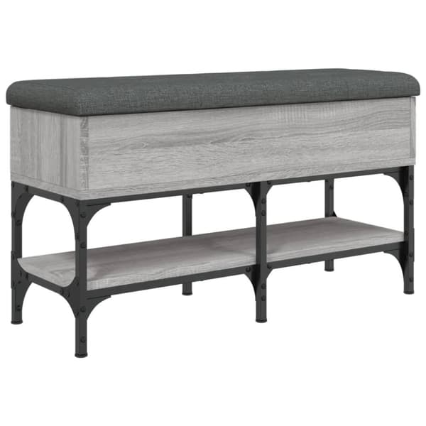 vidaXL skobænk 82x32x45 cm konstrueret træ grå sonoma-eg