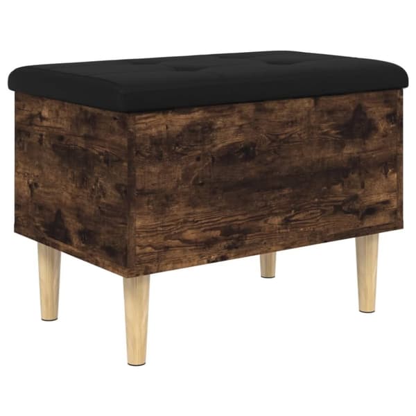 vidaXL Oppbevaringsbenk røkt eik 62x42x46 cm konstruert tre