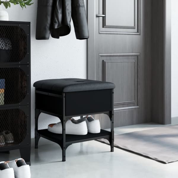 vidaXL skobænk 42x42x45 cm konstrueret træ sort