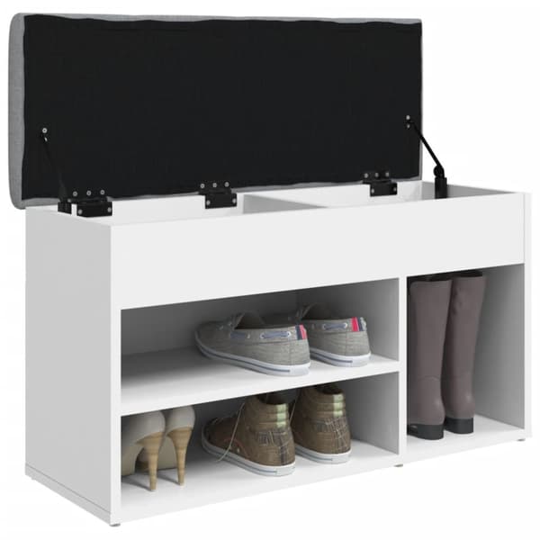 vidaXL skobænk 82x32x45,5 cm konstrueret træ hvid