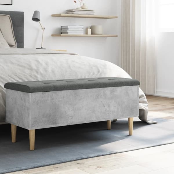 vidaXL opbevaringsbænk 102x42x46 cm konstrueret træ betongrå