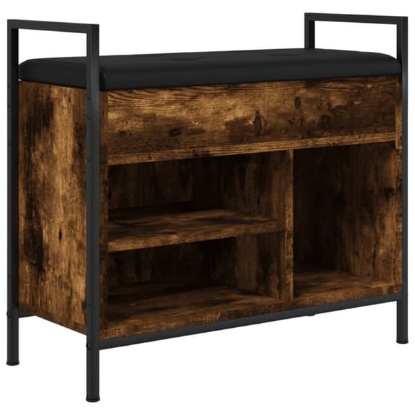 vidaXL Skobenk røkt eik 65,5x32x57,5 cm konstruert tre