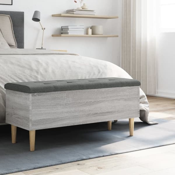 vidaXL Säilytyspenkki harmaa Sonoma 102x42x46 cm tekninen puu