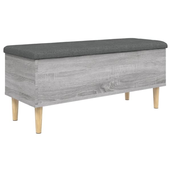 vidaXL Säilytyspenkki harmaa Sonoma 102x42x46 cm tekninen puu