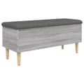 Pikkukuva 2 / 10: vidaXL Säilytyspenkki harmaa Sonoma 102x42x46 cm tekninen puu